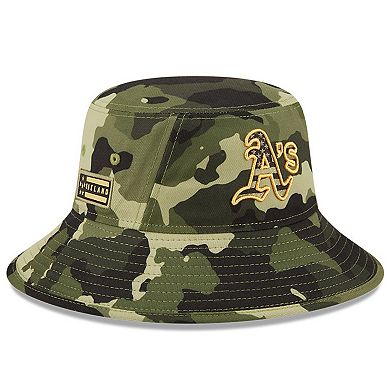 Men's New Era Camo Oakland Athletics 2022 Armed Forces Day Bucket Hat