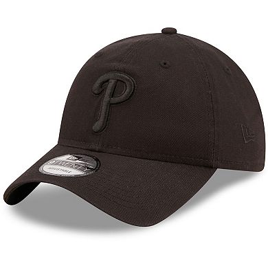 Men's New Era Philadelphia Phillies Black On Black Core Classic 2.0 9TWENTY Adjustable Hat