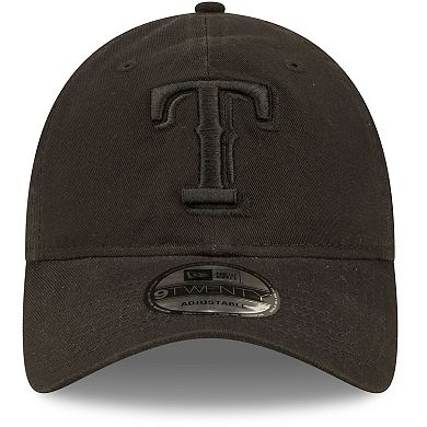 Men's New Era Texas Rangers Black On Black Core Classic 2.0 9TWENTY Adjustable Hat