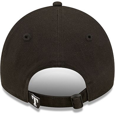 Men's New Era Texas Rangers Black On Black Core Classic 2.0 9TWENTY Adjustable Hat