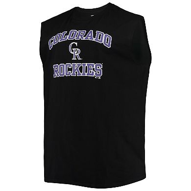 Men's Black Colorado Rockies Big & Tall Jersey Muscle Tank Top