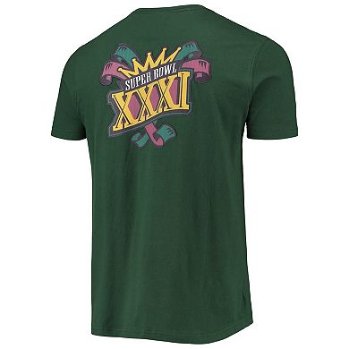 Men's New Era Green Green Bay Packers Patch Up Collection Super Bowl XXXI T-Shirt
