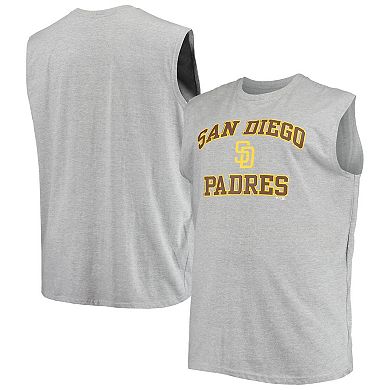 Men's Heathered Gray San Diego Padres Big & Tall Jersey Muscle Tank Top