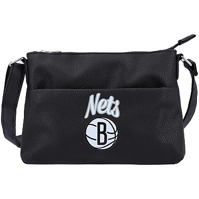 Women's FOCO Brooklyn Nets Logo Script Crossbody Handbag