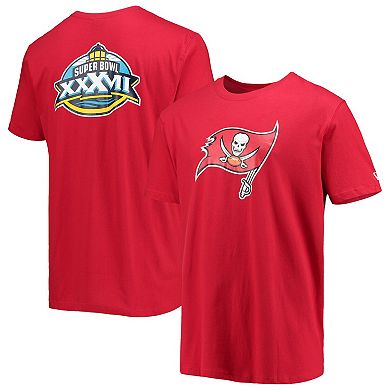 Men's New Era Red Tampa Bay Buccaneers Patch Up Collection Super Bowl XXXVII T-Shirt