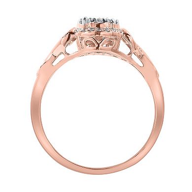 Irena Park 10k Rose Gold 1/2 Carat T.W. Diamond Filigree Heart Engagement Ring