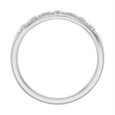 Irena Park 10k White Gold 1/10 Carat T.W. Diamond "Mom" Ring