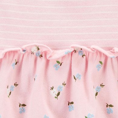 Baby & Toddler Girl Carter's Floral & Stripes Tank Sunsuit