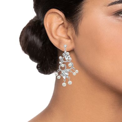 Vieste Crystal & Pearl Lacy Nickel Free Earrings