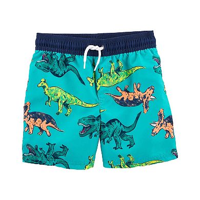 Toddler Boy Carter's Dinosaur Rash Guard Top & Shorts Set