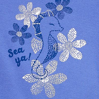 Baby Girl Carter's 4-Piece Sea Horse Floral Pajama Set