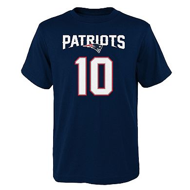 Youth Mac Jones Navy New England Patriots Mainliner Name & Number T-Shirt