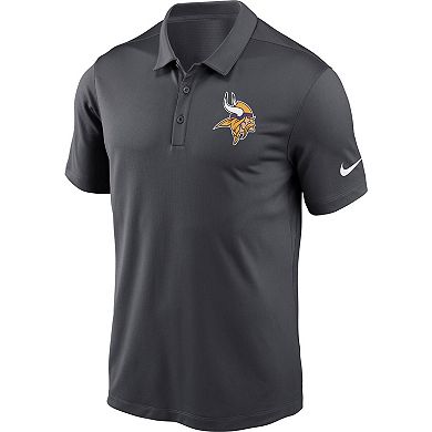 Men's Nike Charcoal Minnesota Vikings Fan Gear Franchise Heat-Sealed Graphic Team Polo