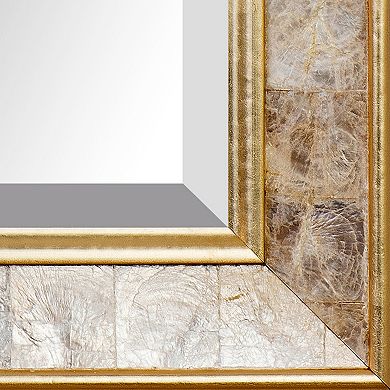 La Pastiche Gold Finish Faux Pearl Framed Wall Mirror