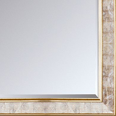 La Pastiche Gold Finish Faux Pearl Rectangular Framed Wall Mirror