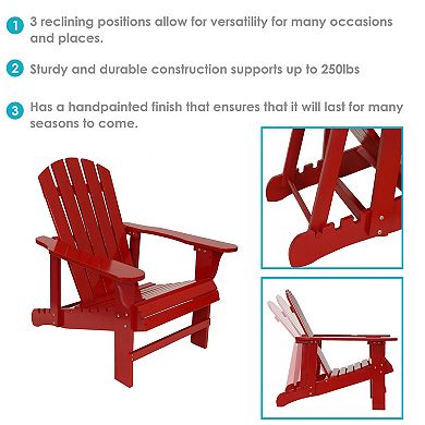 Sunnydaze Wooden Adirondack Chair with Adjustable Backrest