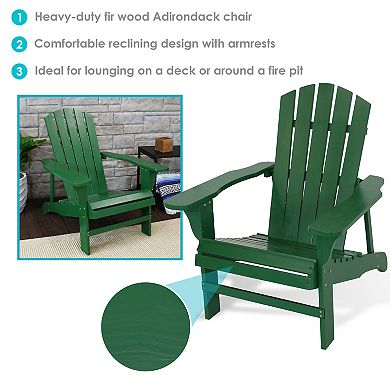 Sunnydaze Set Of 2 Coastal Bliss Wooden Adirondack Chair