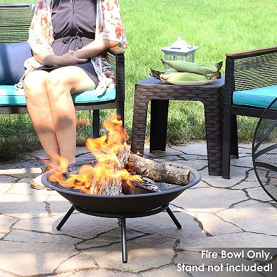 Sunnydaze 23 in Classic Elegance Steel Replacement Fire Pit Bowl - Black