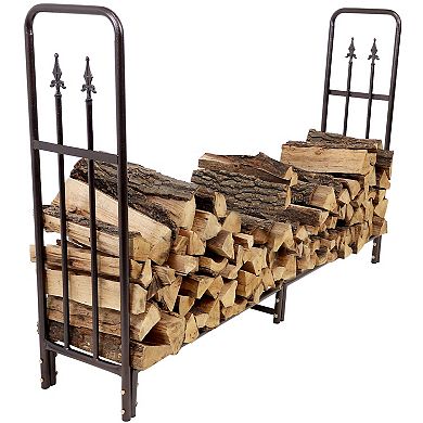 Sunnydaze 6' Steel Indoor/Outdoor Decorative Firewood Log Rack Holder