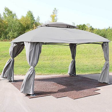 Sunnydaze 10' x 13' Gazebo with Screens and Privacy Walls