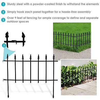 Sunnydaze Set of 5 Roman Style Decorative Garden Border Fence Panels