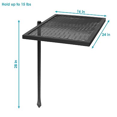 Sunnydaze 24 in Steel Fire Pit Cooking Swivel Grill with Heat Resistance