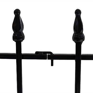 Sunnydaze 20-piece Roman Walkway Iron Panel Border Fencing - 36 Ft - Black