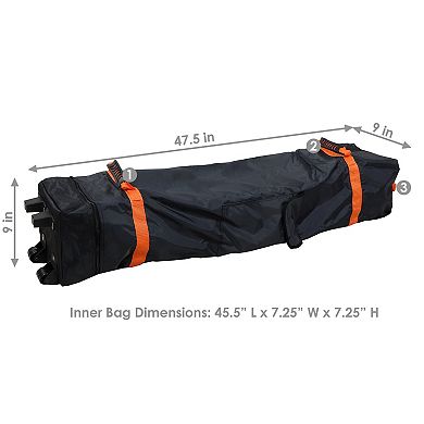 Sunnydaze Premium Pop-Up Canopy Rolling Carry Bag - Black - 10 ft x 10 ft