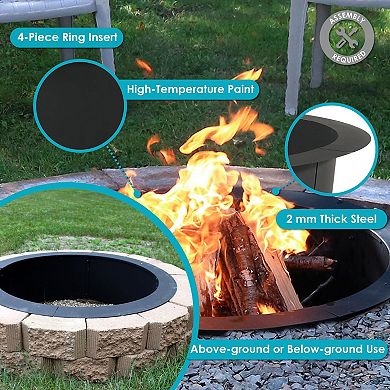 Sunnydaze 39 in Heavy-Duty Steel Above/In-Ground Fire Pit Ring Liner