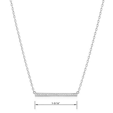 Sarafina Silver Tone Diamond Accent Bar Necklace