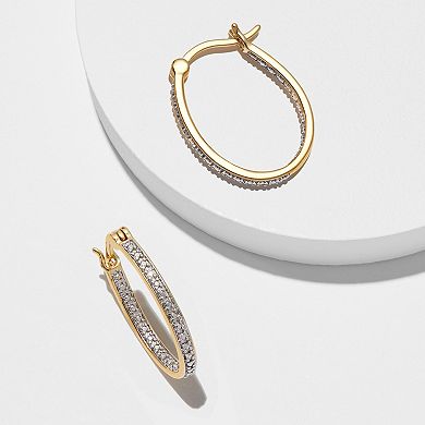 Sarafina Diamond Accent Inside Out Hoop Earrings
