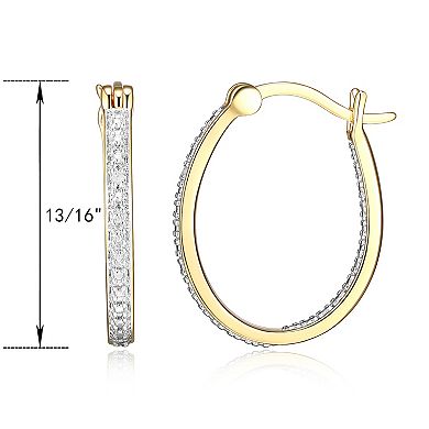 Sarafina Diamond Accent Inside Out Hoop Earrings
