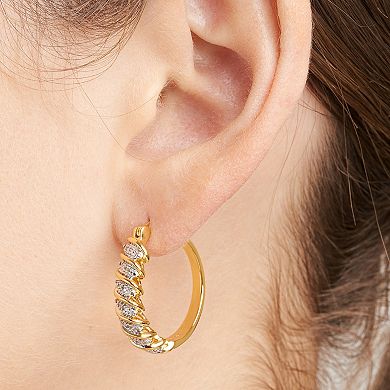 Sarafina Diamond Accent Twist Hoop Earrings