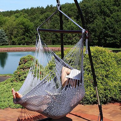 Sunnydaze Modern Boho-Style Rope Caribbean XL Hammock Chair