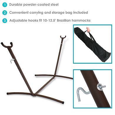 Sunnydaze Space-Saving Brazilian Hammock Stand with Carrying Case