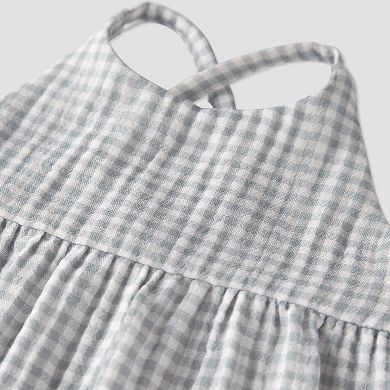 Baby Girl Little Planet by Carter's Gingham Print Organic Cotton Gauze Jumpsuit