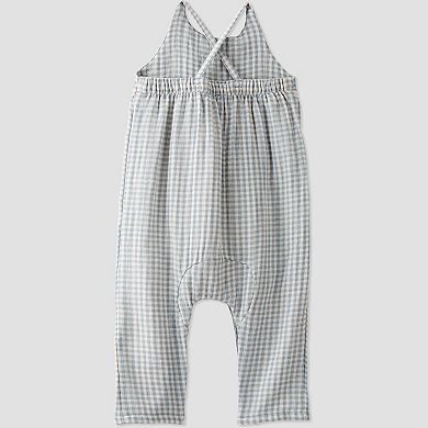 Baby Girl Little Planet by Carter's Gingham Print Organic Cotton Gauze Jumpsuit