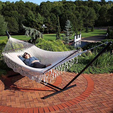 Sunnydaze Deluxe 2-Person American-Style Mayan Hammock and 15' Stand