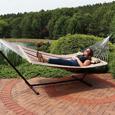Sunnydaze Quilted Fabric Hammock With Spreader Bars