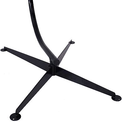 Sunnydaze Powder-Coated Steel Hammock Chair C-Stand - Black - 84 in