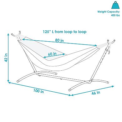 Sunnydaze Double Brazilian Hammock with Stand and Carrying Case