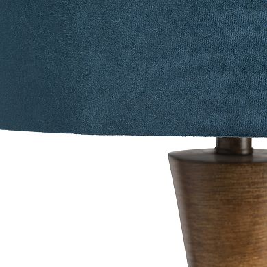 Kuala Teal Blue Velvet Resin Table Lamp