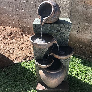 Sunnydaze Cascading Earthware Pottery Stream Water Fountain - 39 in