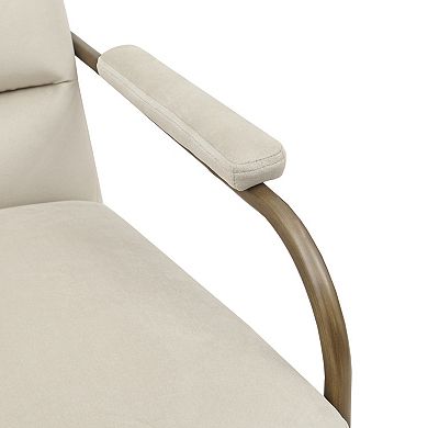 Madison Park Samantha Velvet Upholstered Open Arm Metal Leg Accent Chair