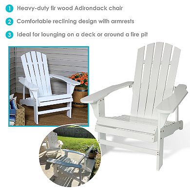 Sunnydaze Set Of 2 Coastal Bliss Wooden Adirondack Chair
