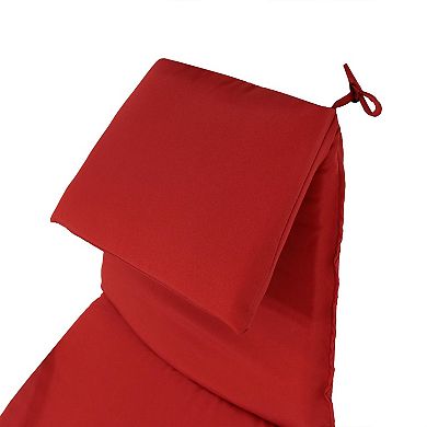 Sunnydaze Outdoor Hanging Lounger Replacement Cushion and Umbrella - Red