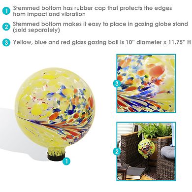 Sunnydaze 10" Glass Outdoor Gazing Ball Globe