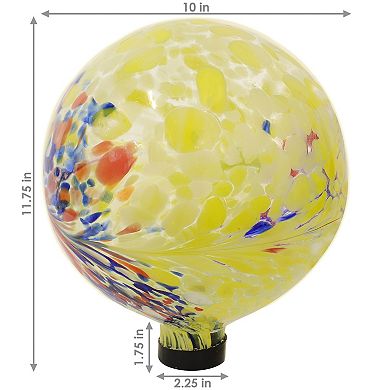 Sunnydaze 10" Glass Outdoor Gazing Ball Globe