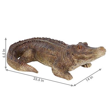 Sunnydaze Addison The Adventurous Alligator Indoor/outdoor Statue - 23.5 In