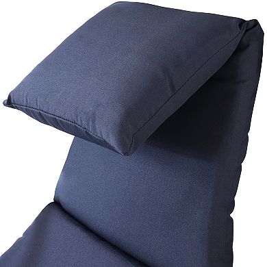 Sunnydaze Outdoor Hanging Lounger Replacement Cushion and Umbrella - Navy